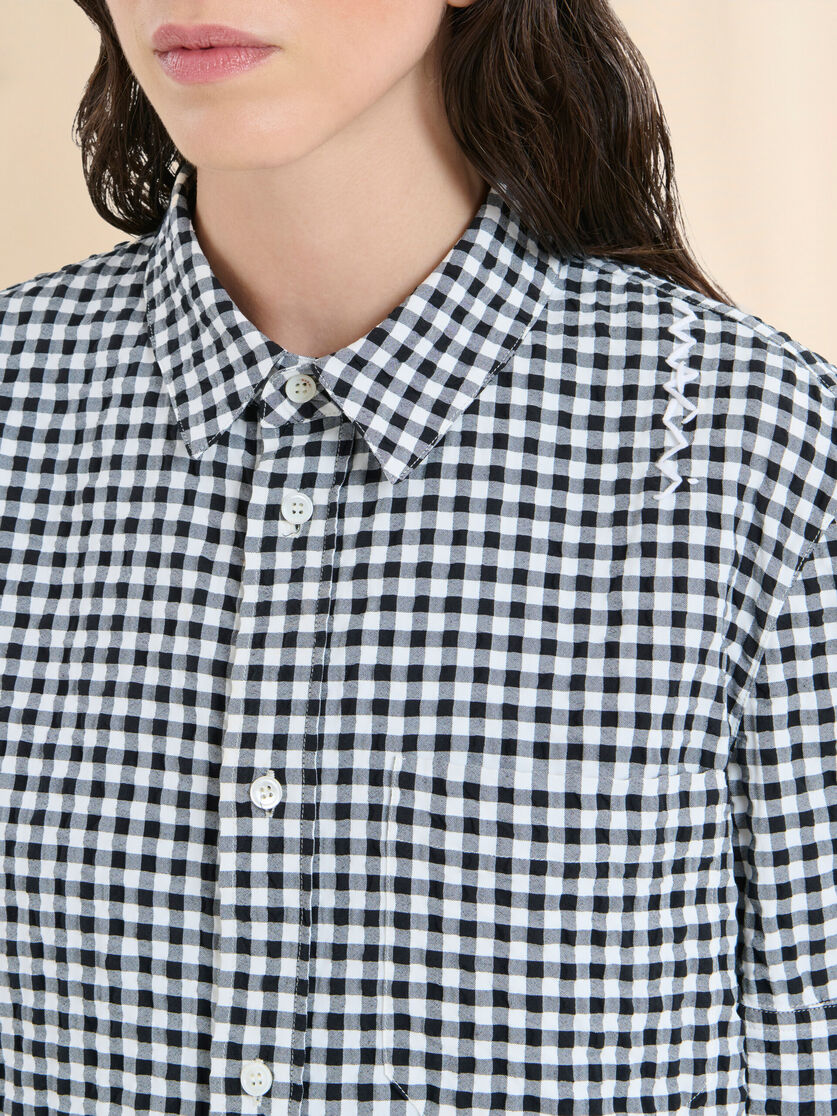 White and light blue seersucker checked shirt - Shirts - Image 4