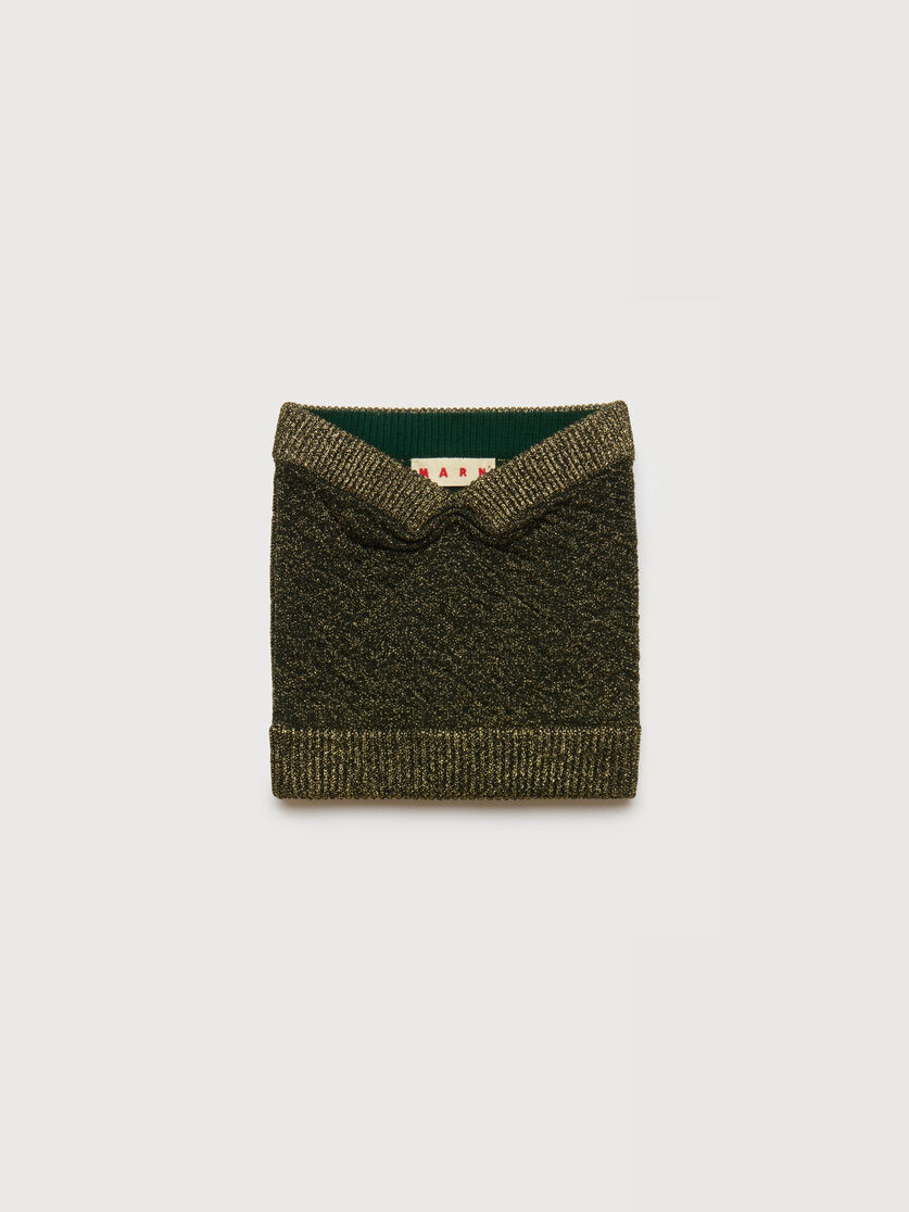 Black wool strapless top with lurex detailing, Image 1