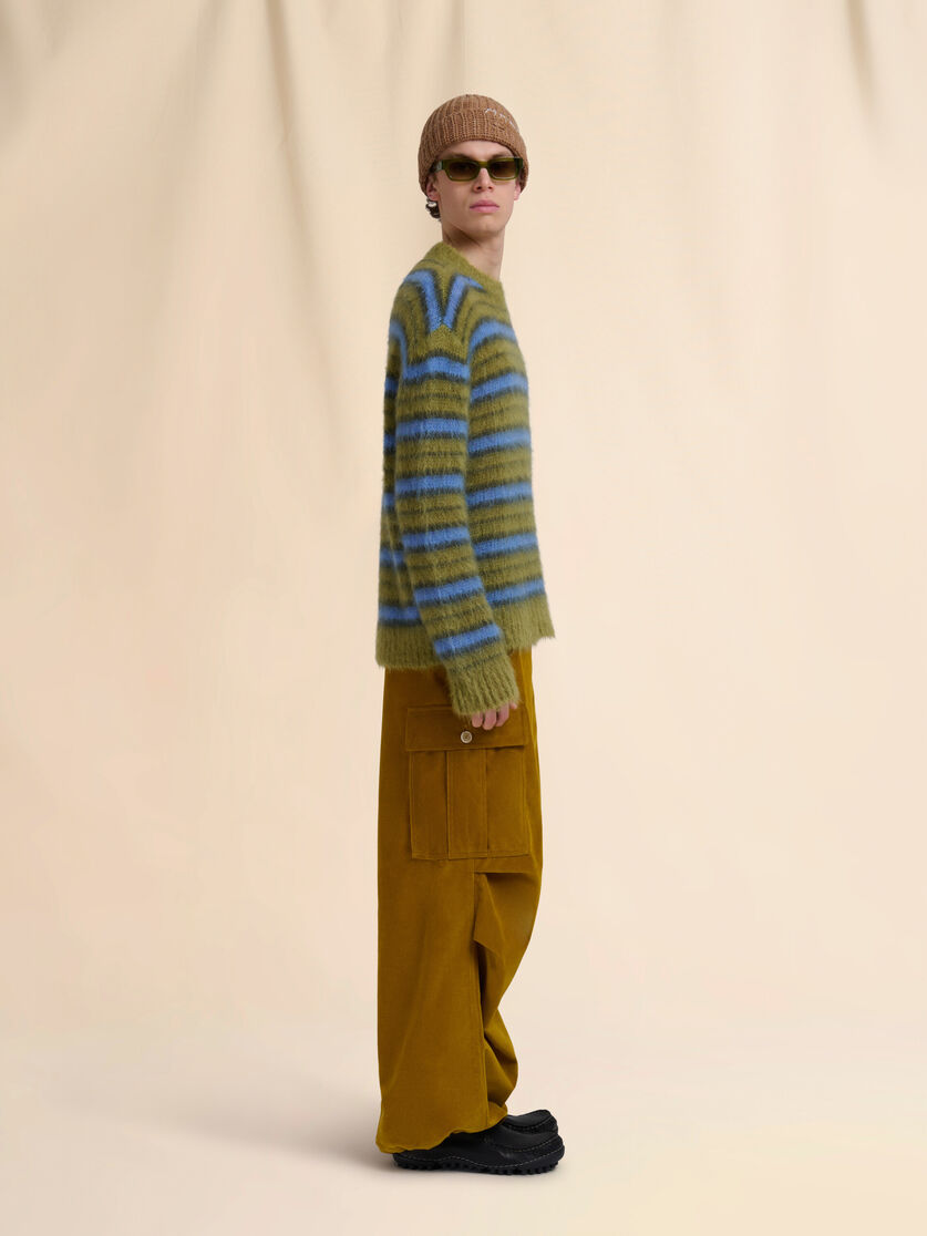 Grau gestreifter Pullover aus Mohair - Pullover - Image 5