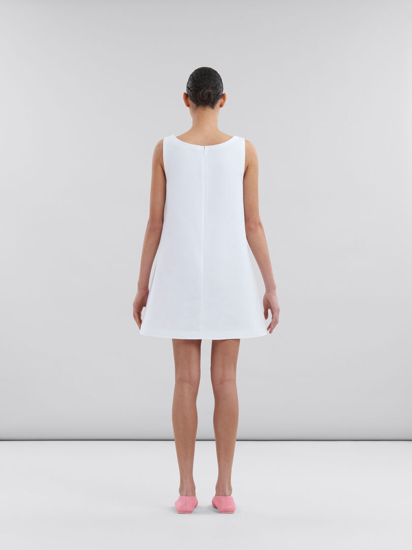 White cady A-line dress with Marni mending - Dresses - Image 3