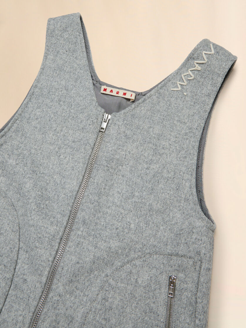Grey melange wool blend pinafore with Marni Symbol - Dresses - Image 3