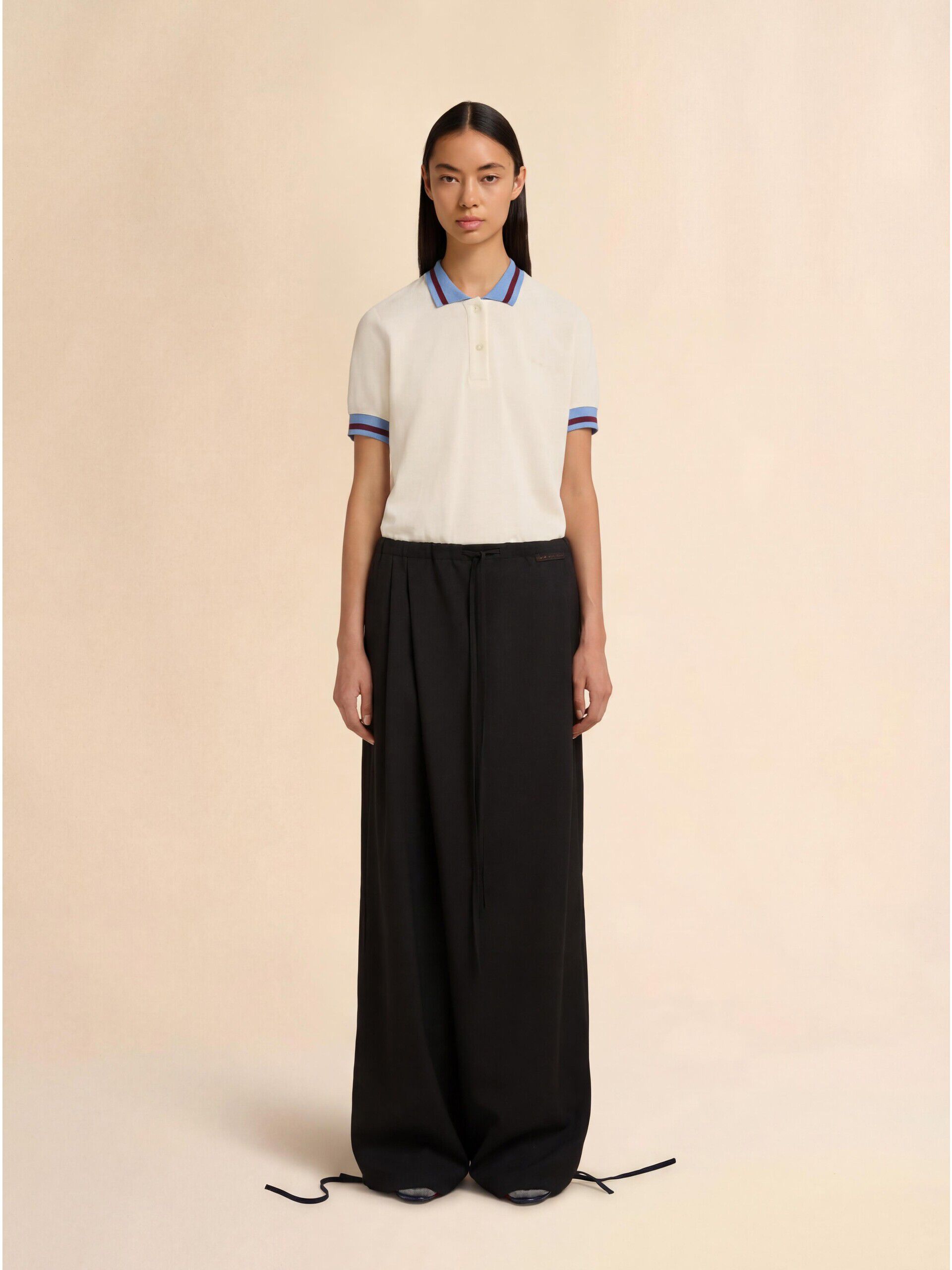 Black tropical wool drawstring trousers | Marni
