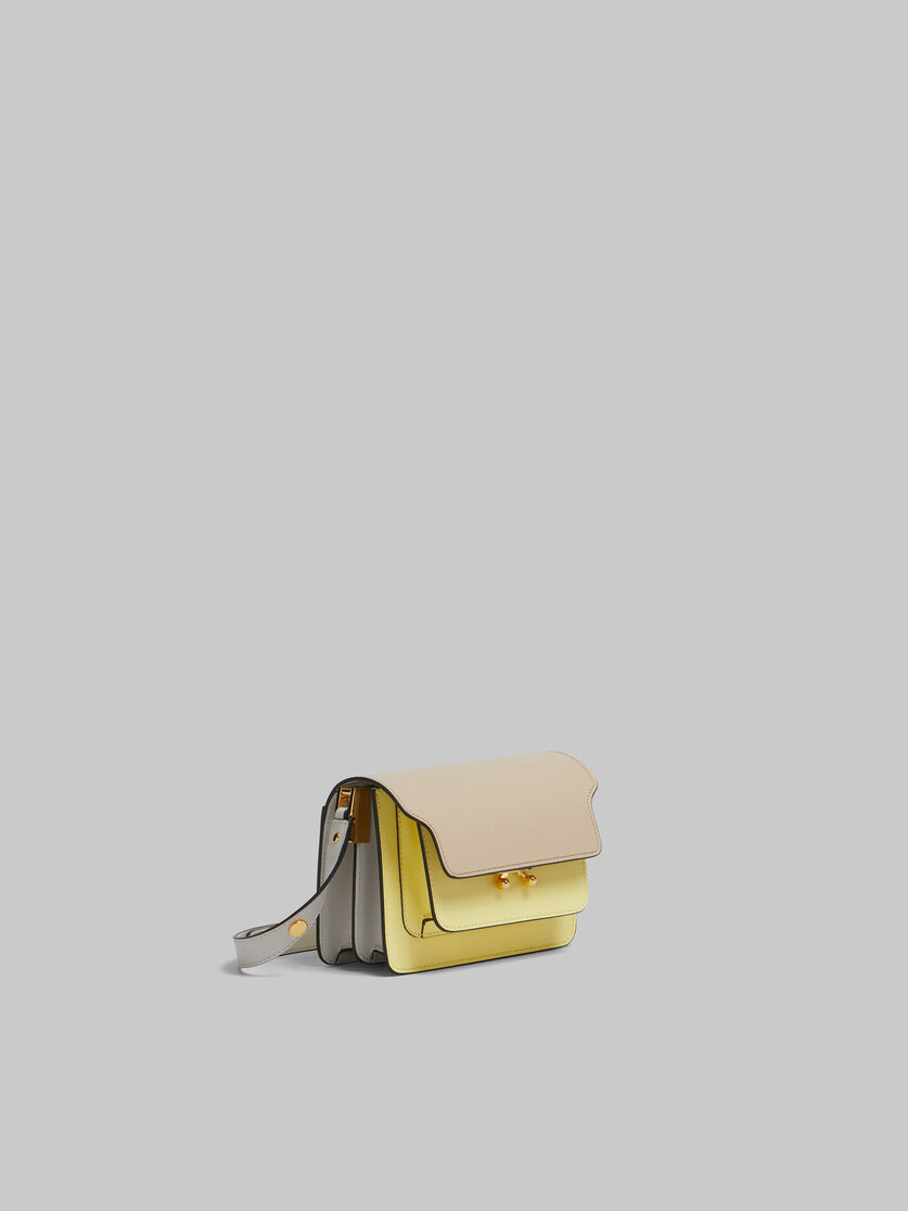 Tan yellow and grey saffiano leather mini Trunk bag - Shoulder Bags - Image 6