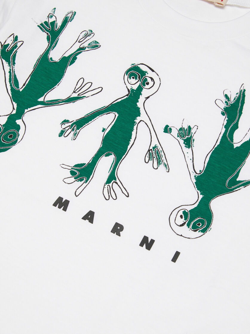Frog 프린트 화이트 티셔츠 - 티셔츠 - Image 4