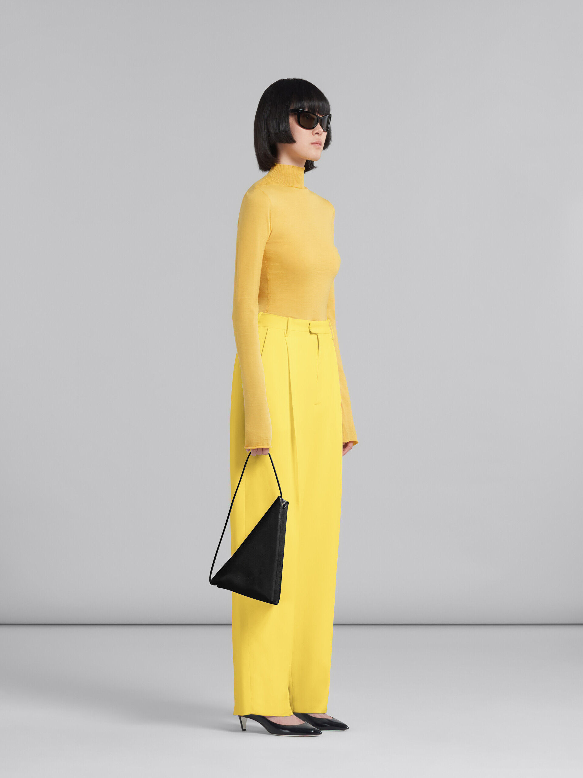 Yellow cady tailored trousers | Marni