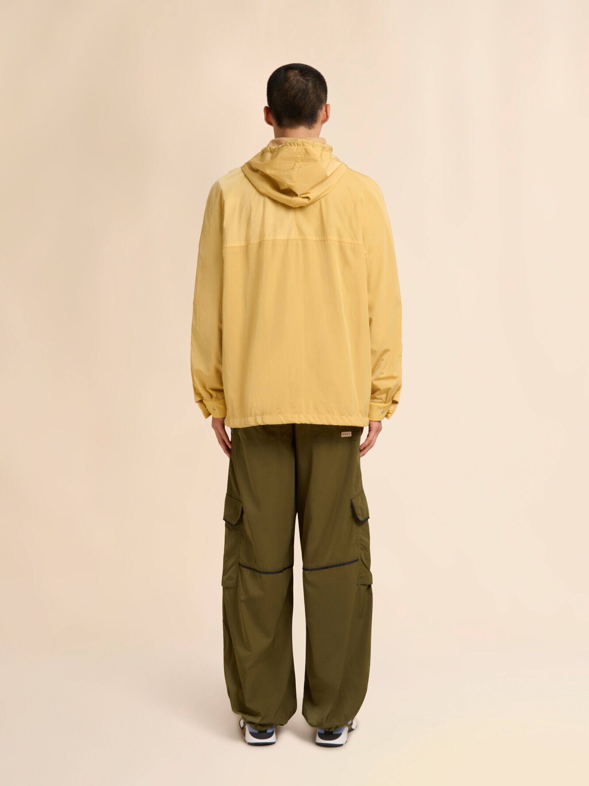 イエロー ガミーMarniパッチ付き シワ加工ナイロンジャケット | Marni