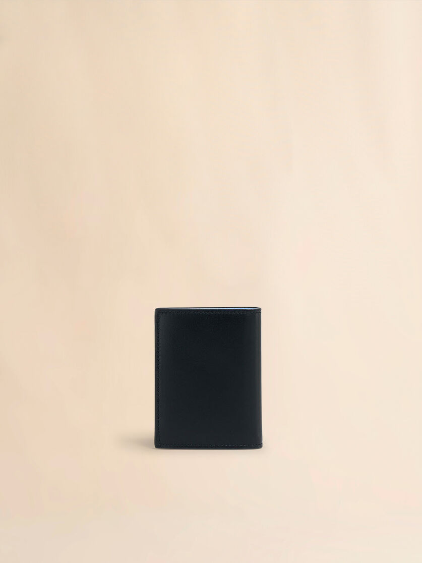 Blue leather bifold wallet with raised Marni logo - Wallets - Image 3