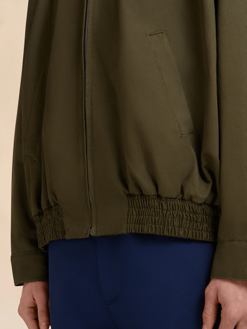 Deep green organic gabardine bomber jacket - Jackets - Image 5
