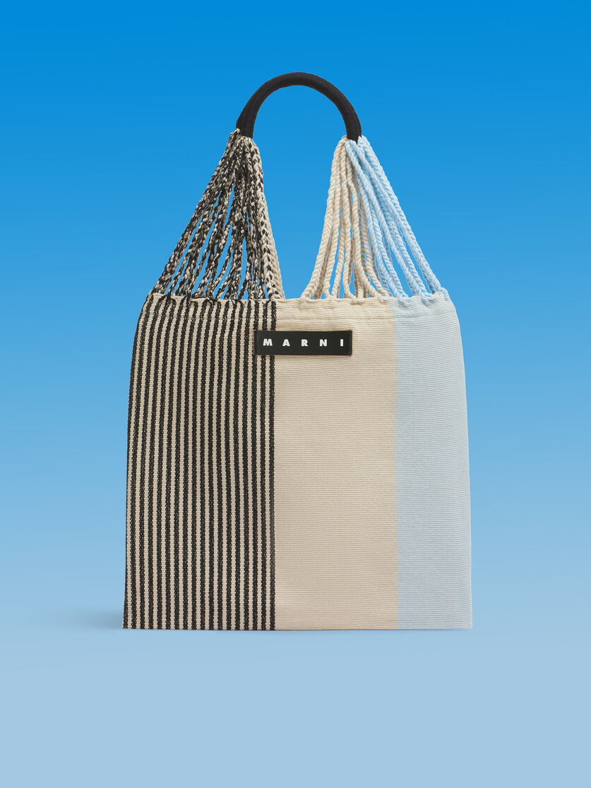 MARNI MARKET ポリエステル ショッピングバッグ ハンモック風ハンドル付き グレー/ターコイズ/レッド - ハンドバッグ - Image 1