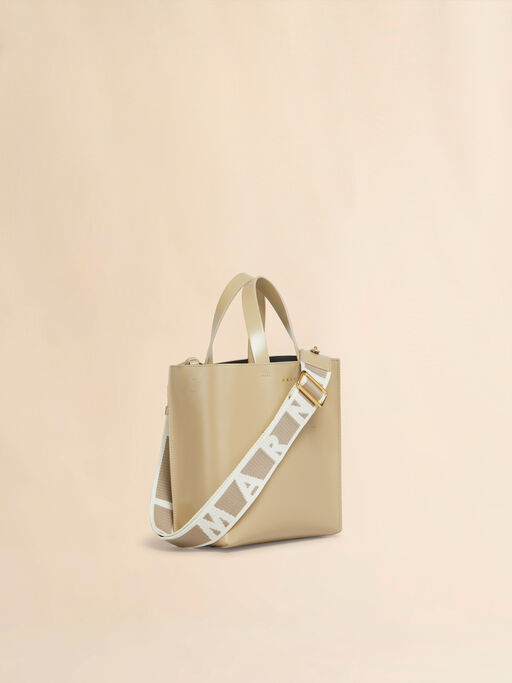 Museo Mini Bag in beige leather - Shopping Bags