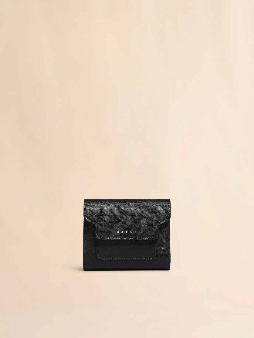 ブラック サフィアーノレザー製ウォレット | Marni