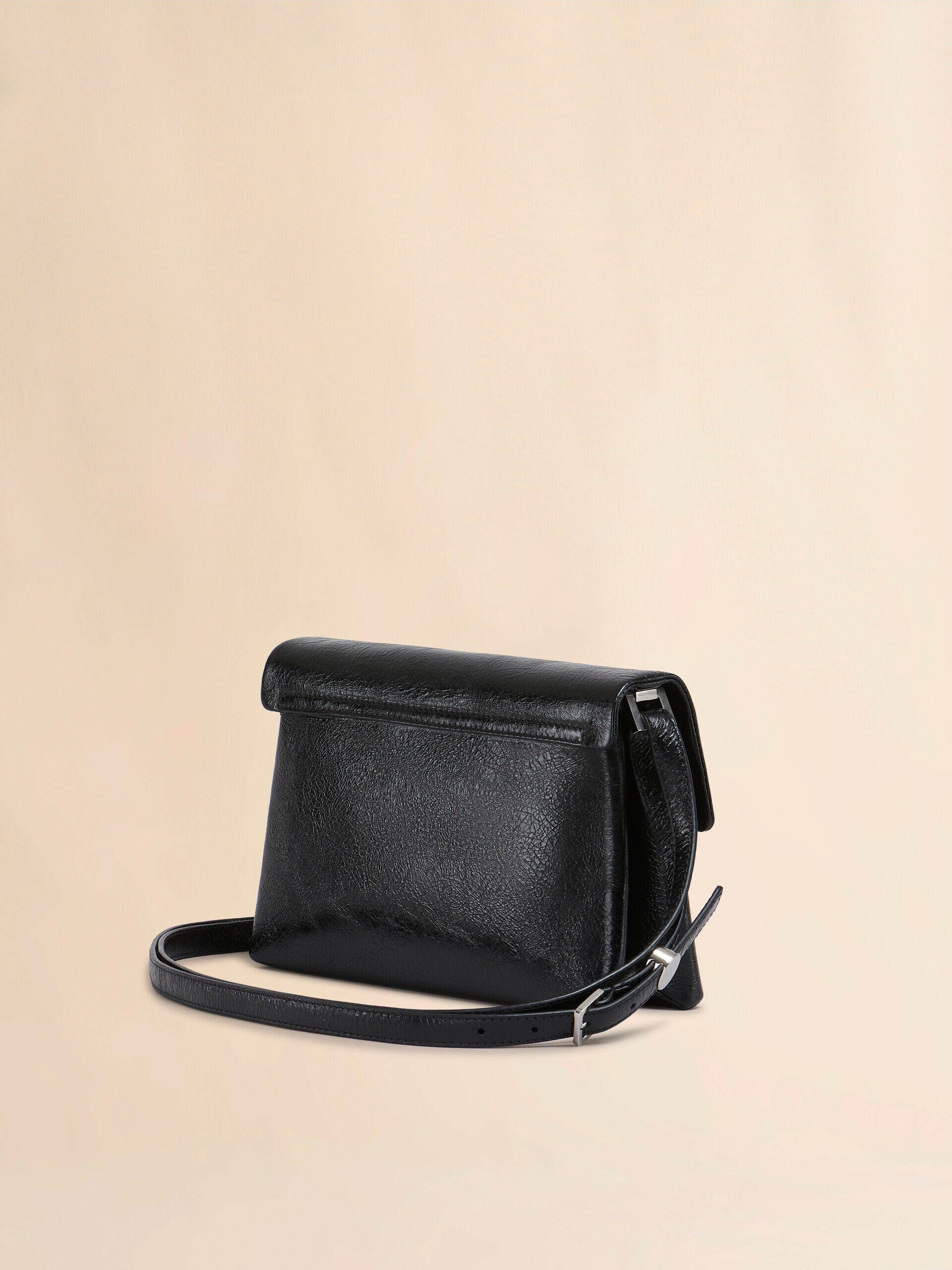 Black craquelé patent leather small Envelope bag | Marni