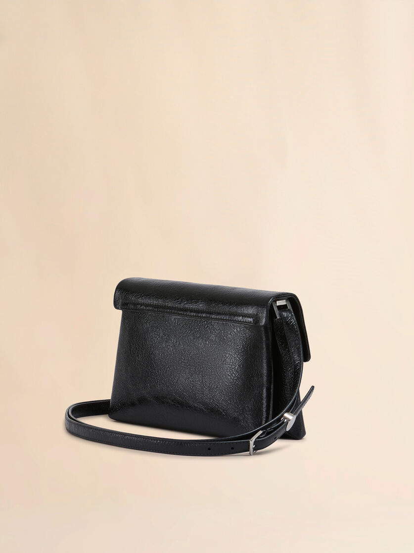 Borsa Envelope piccola in vernice nera effetto craquelé - Borse a spalla - Image 3