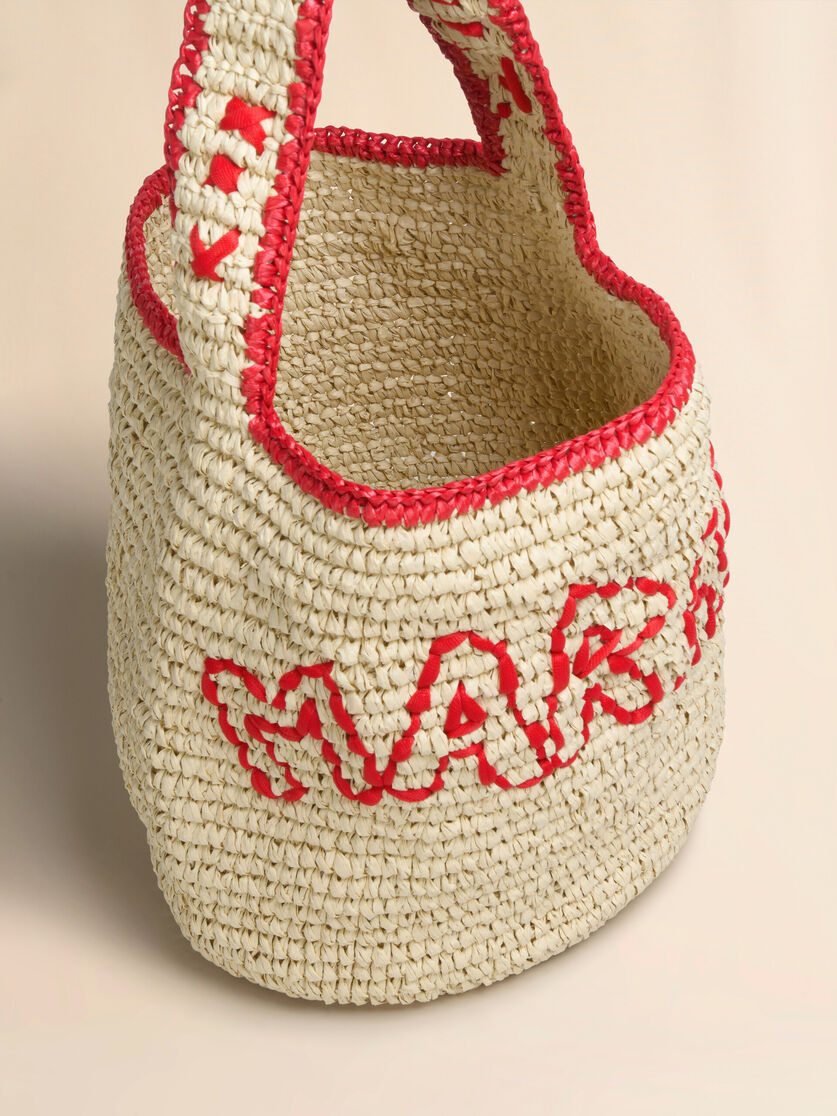 Natural raffia and red Nassa small hobo bag - Shoulder Bags - Image 3