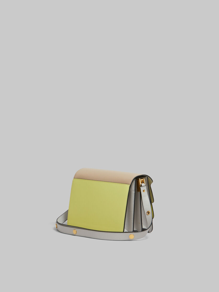 Tan yellow and grey saffiano leather medium Trunk bag - Shoulder Bags - Image 2