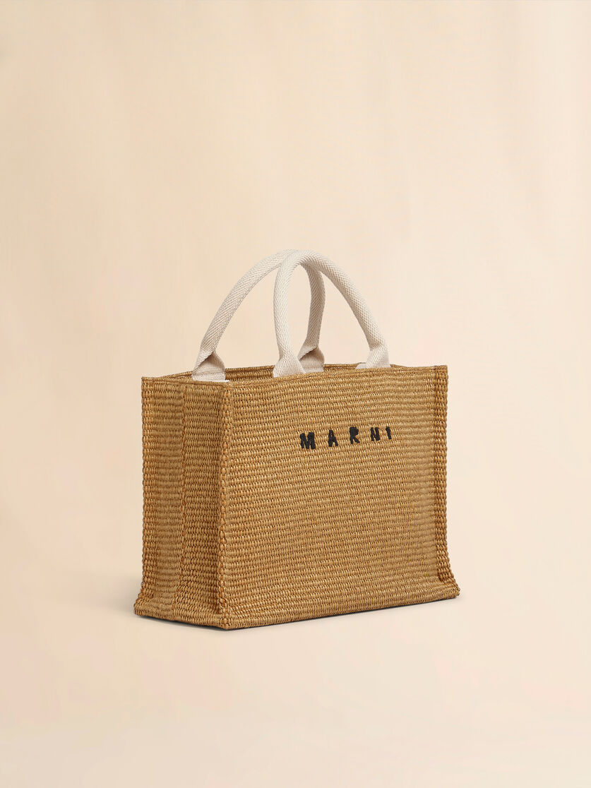 Pink raffia-effect Small Tote Bag - Shopping Bags - Image 6