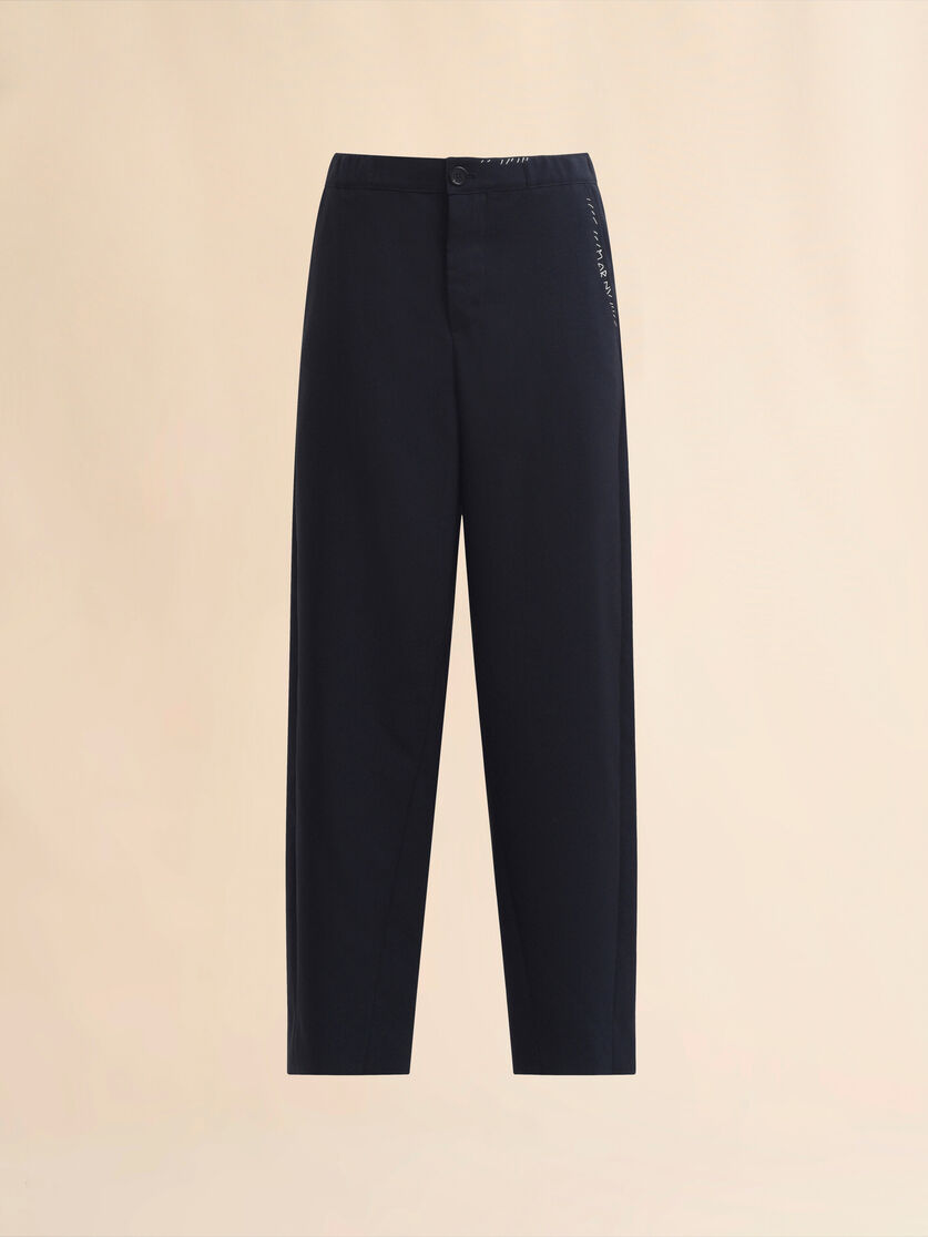 Pantalones de pernera recta azul intenso de lana tropical - Pantalones - Image 1