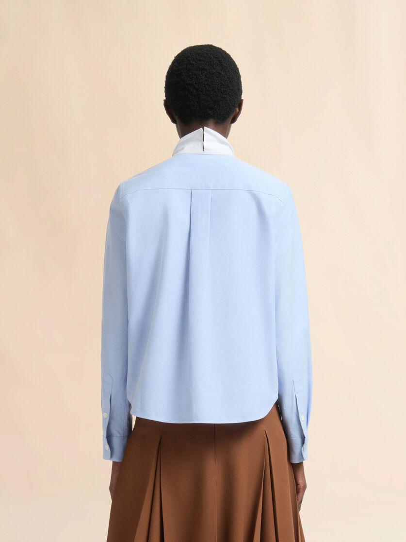 Blue cotton baby shirt with handstitched Marni logo - Shirts - Image 3