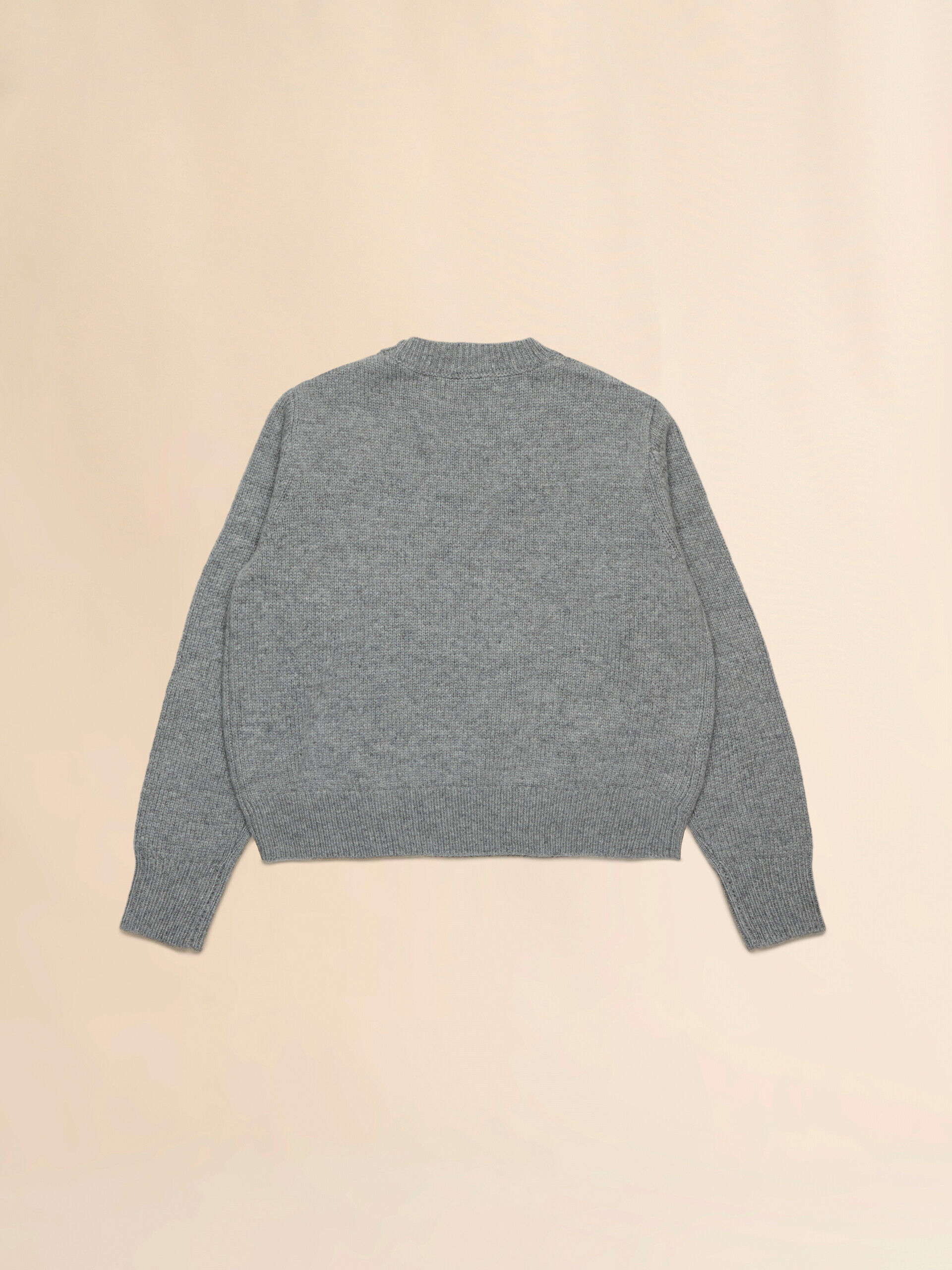 Grey melange wool-nylon jumper with intarsia lady | Marni