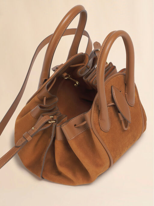 Brown suede Tulipea small handbag - Shoulder Bags