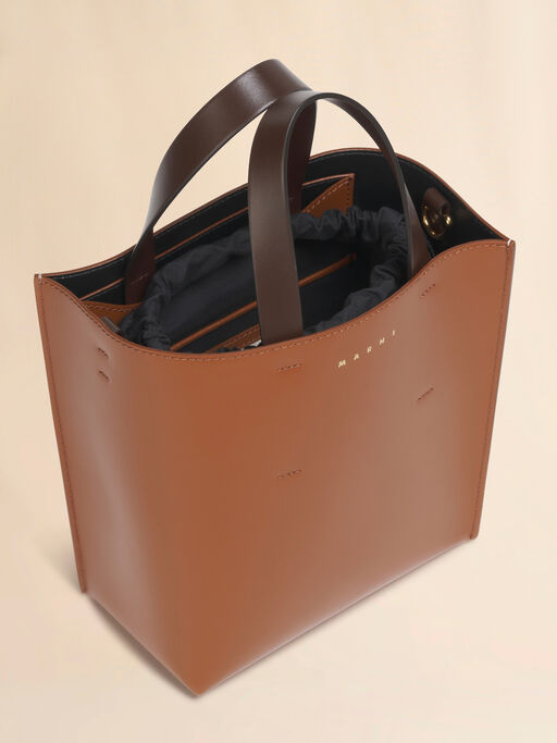 ライトブラウン、ピンク＆ダークブラウン レザー製 Museo ミニバッグ - ショッピングバッグ