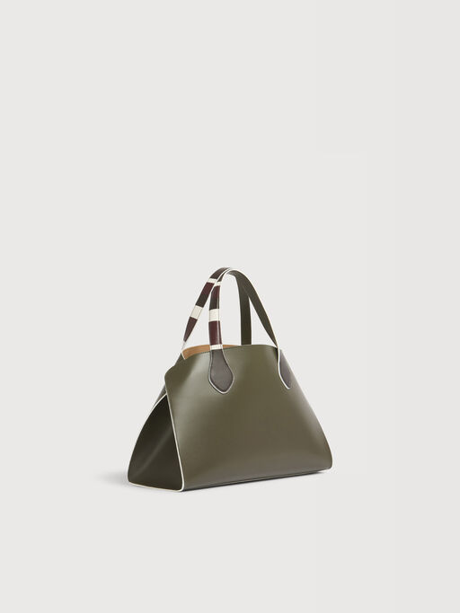 Bolso con solapa mediano en piel verde - Bolsos de mano