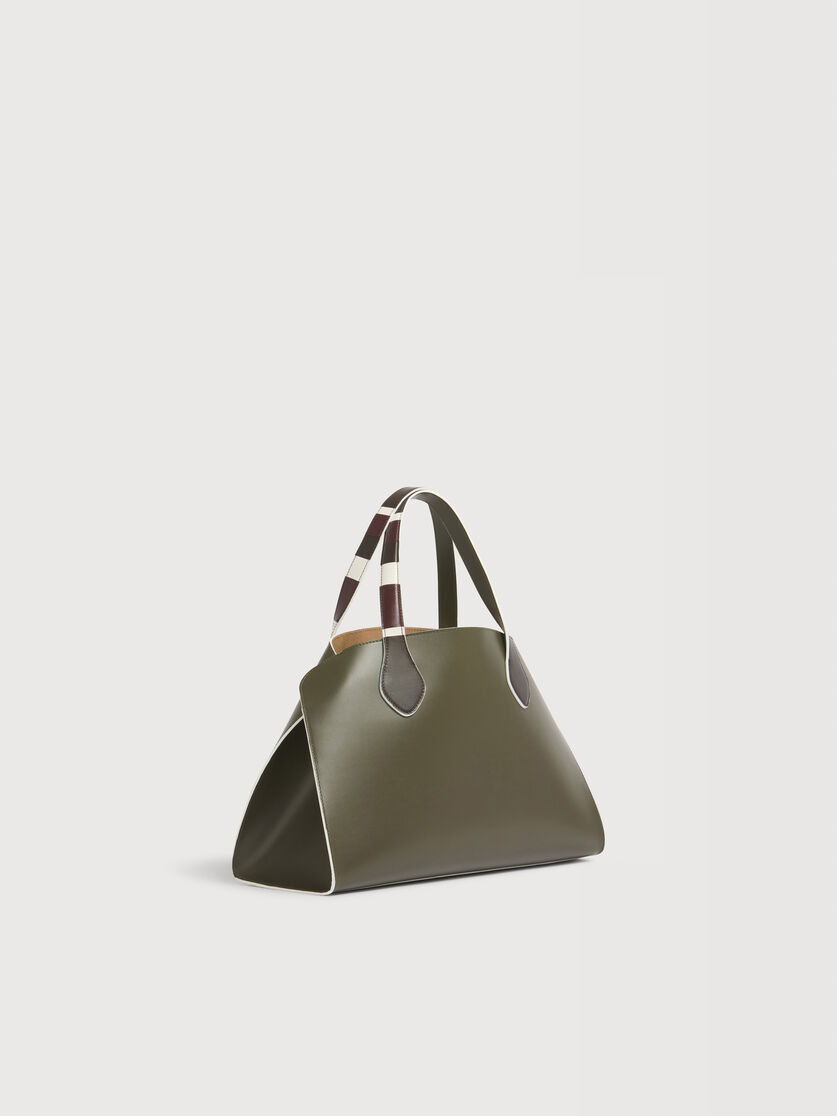 Sac Overlap moyen en cuir vert, Image 5