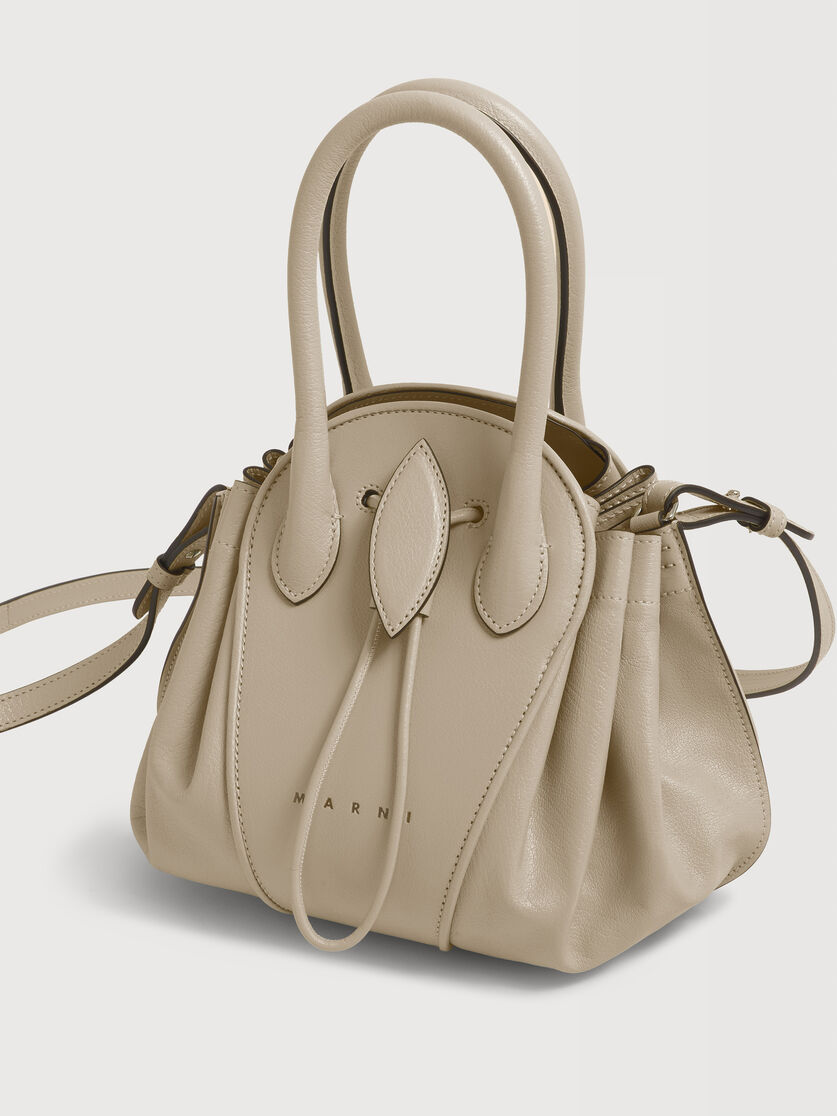Taupe leather Tulipea small handbag, Image 4
