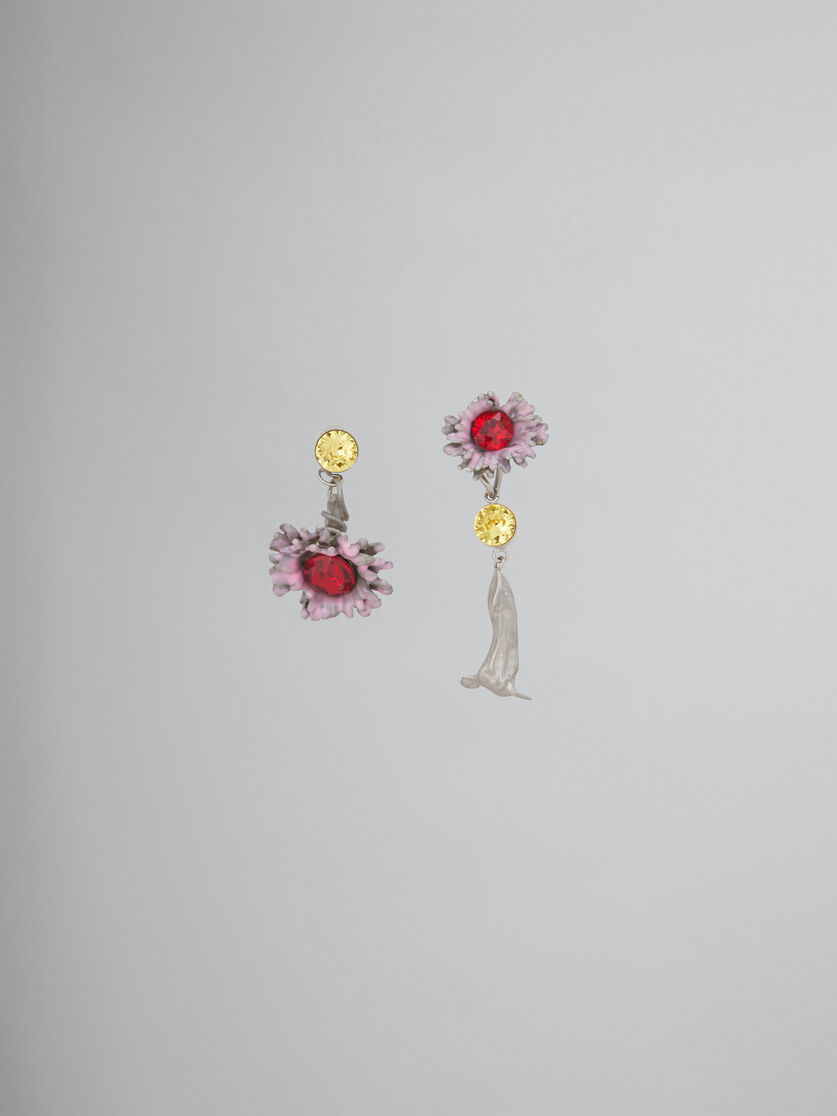 Enameled metal and stones Flower Pop earrings | Marni