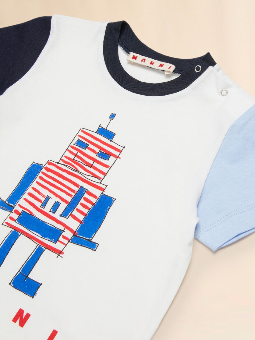 Off-white cotton T-shirt with Robottini print - T-shirts - Image 3