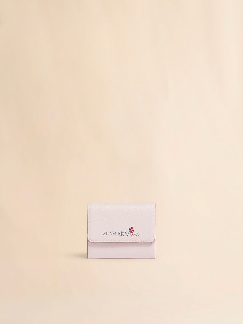 ピンク レザー製フラップカードホルダー、マルニメンディング入り, Image 1