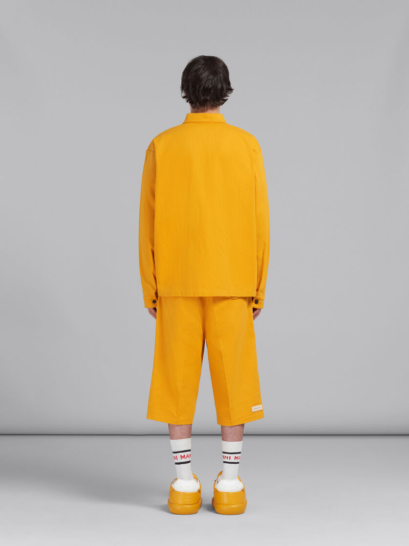 Orange gabardine zip-up overshirt - Shirts - Image 3