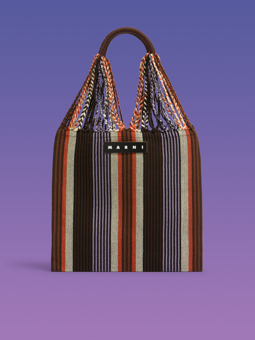 MARNI MARKET ポリエステル ショッピングバッグ ハンモック風ハンドル付き グレー/ターコイズ/レッド - ハンドバッグ - Image 1