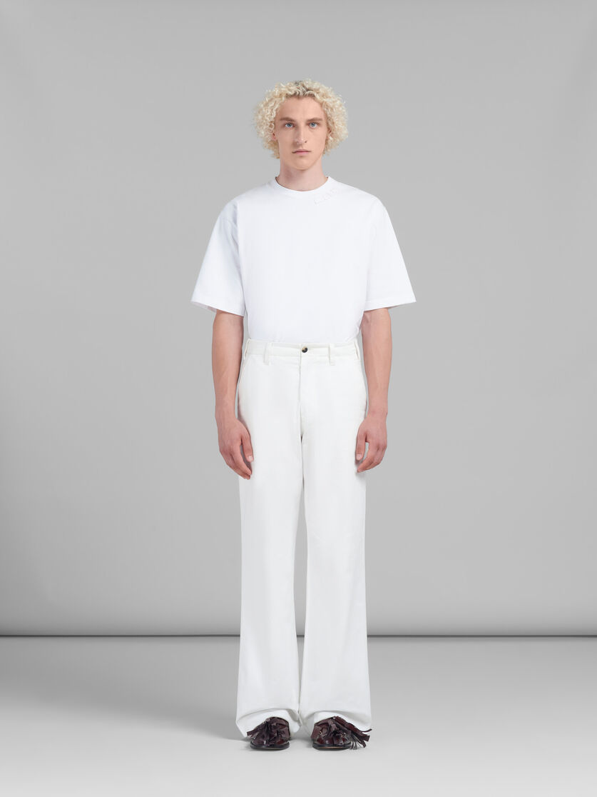 Pantaloni svasati in cotone biologico bianco - Pantaloni - Image 2