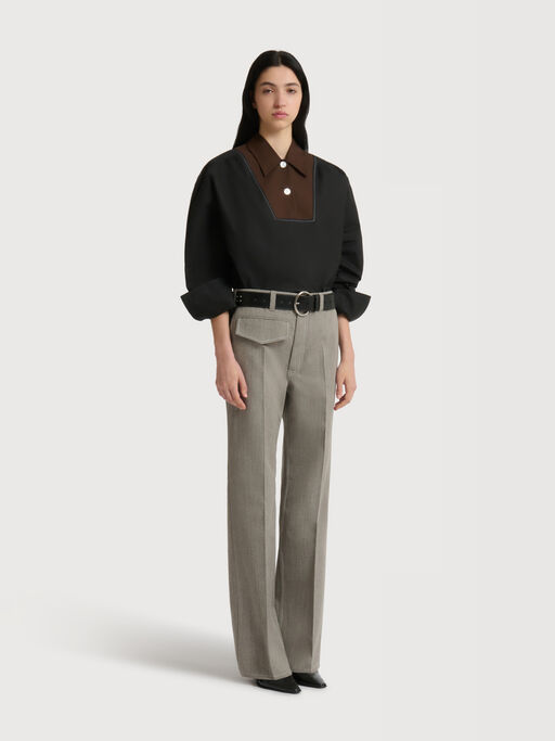 Grey wool trousers with pocket - Pants