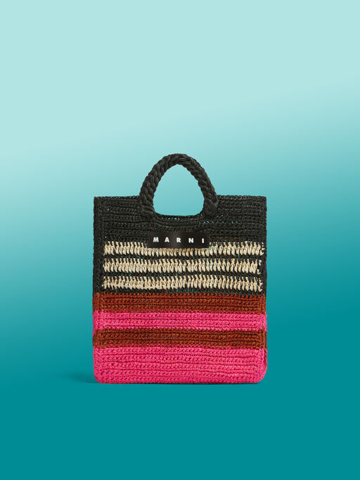 イエロー/ブルエット(フルオピンク) MARNI MARKET FIQUE バッグ - ショッピングバッグ