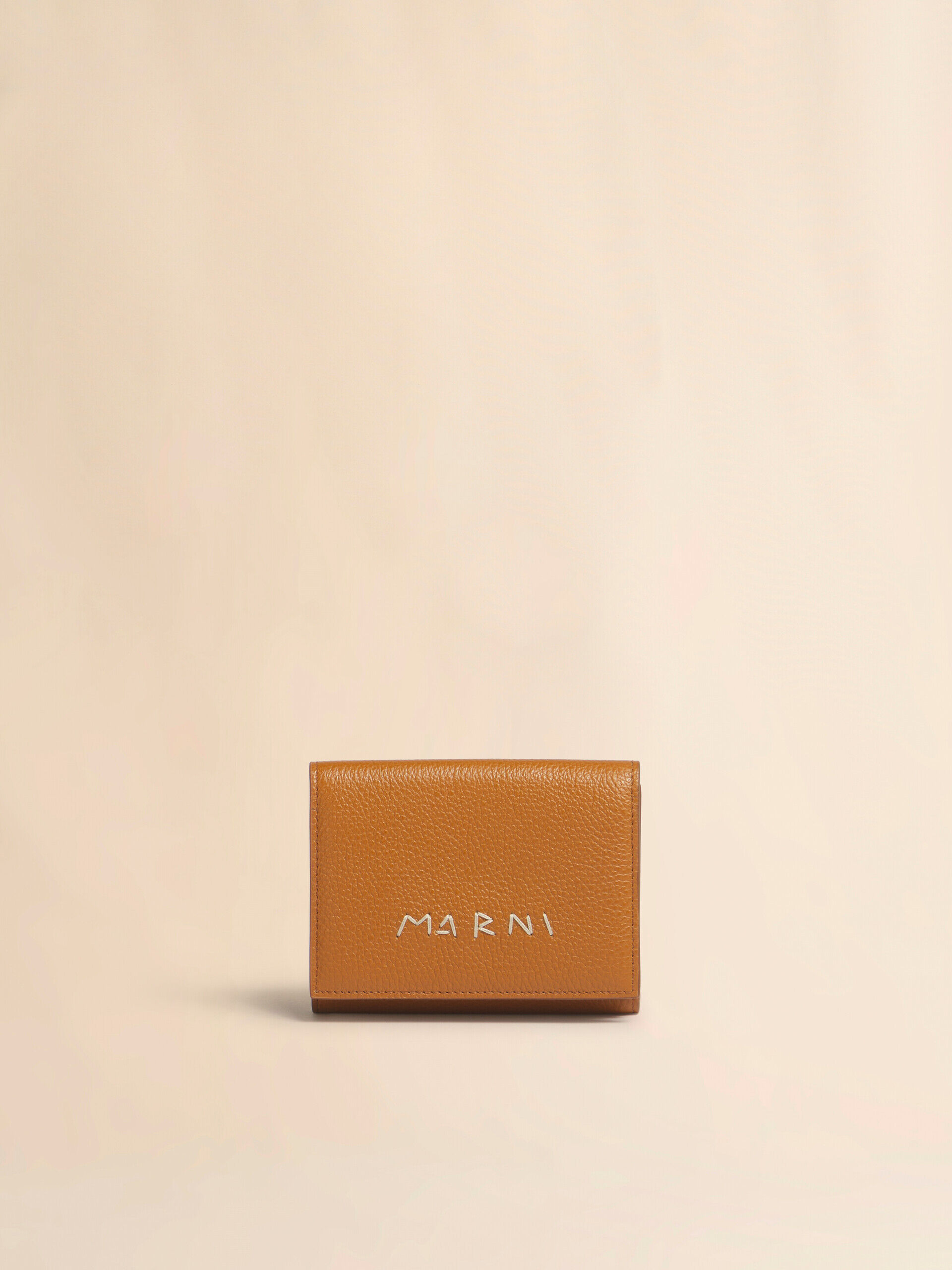 マルニ MARNI 折財布 2023SS グレー×オレンジ×ベージュ 新着レザー小物 | Marni