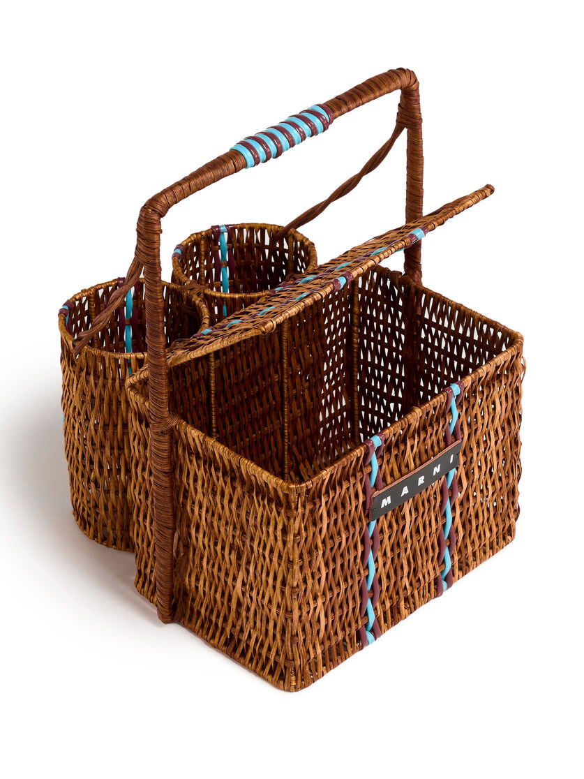 Brown natural fibre MARNI MARKET picnic basket - Accessories - Image 4