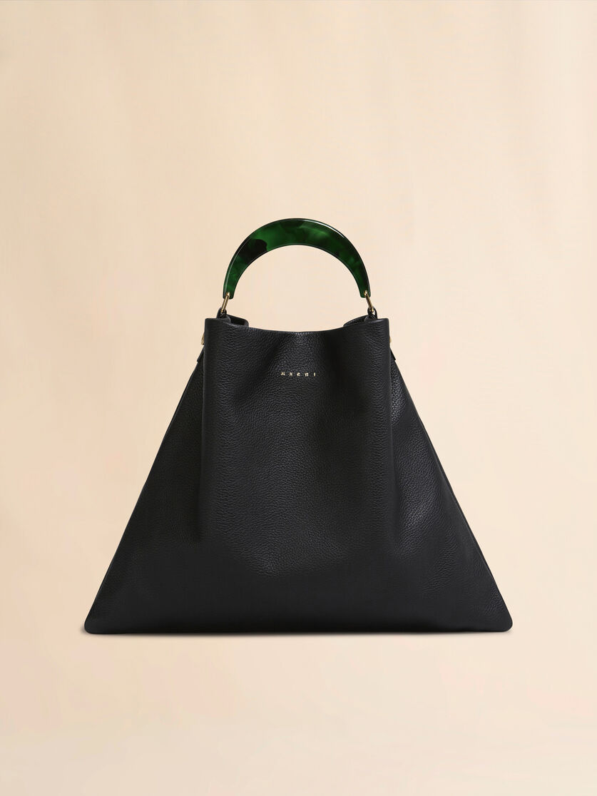 ブラック レザー製 Veniceミディアムバケットバッグ - ショルダーバッグ - Image 1