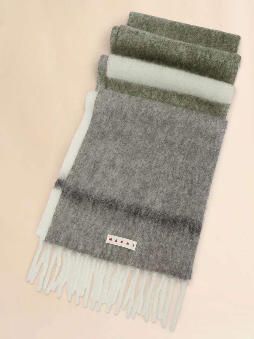 Deep green striped alpaca scarf - Scarves - Image 4