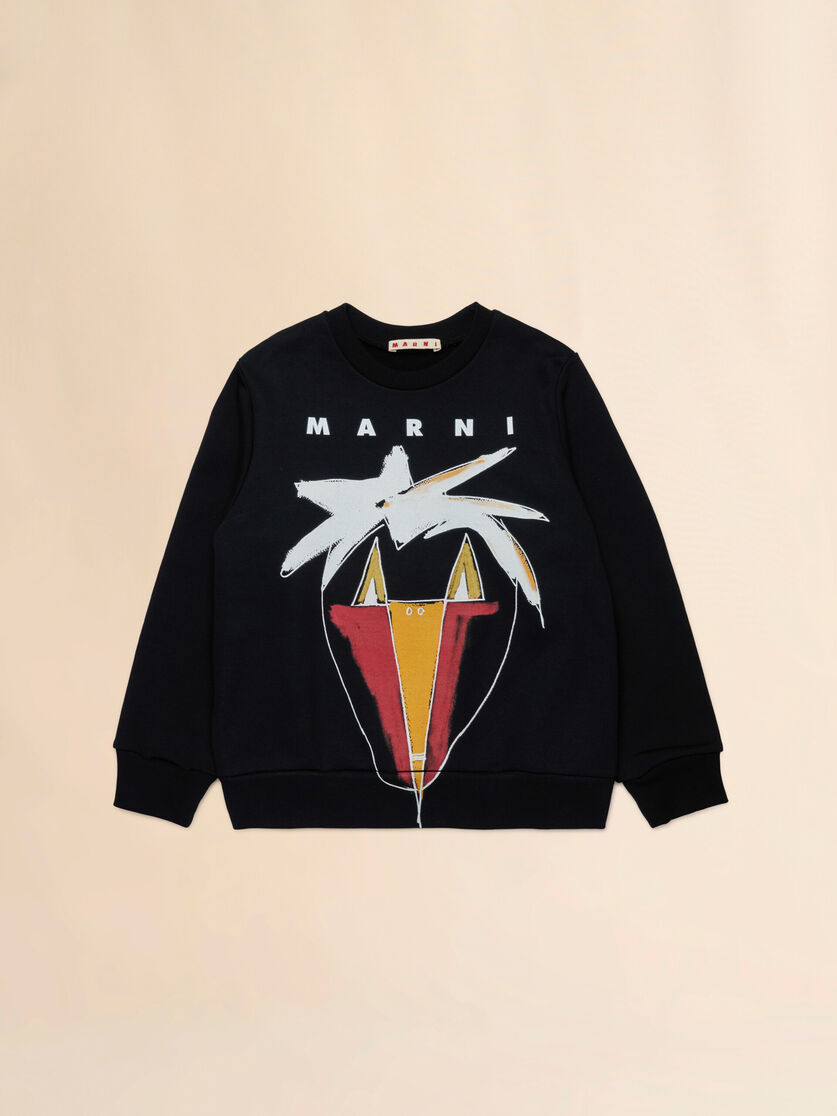Black sweatshirt with Soggetti Animali print - Sweaters - Image 1