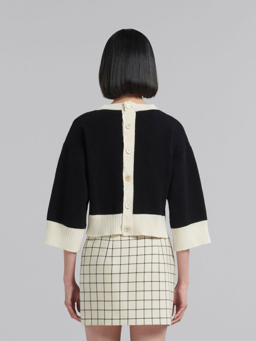 Black wool jumper with polka-dot logo - Pullovers - Image 3