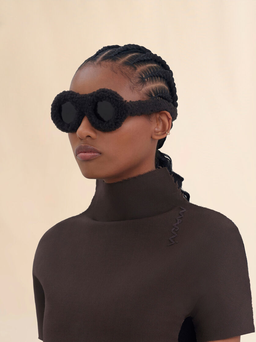 Furry beige Jantu sunglasses - Optical - Image 2
