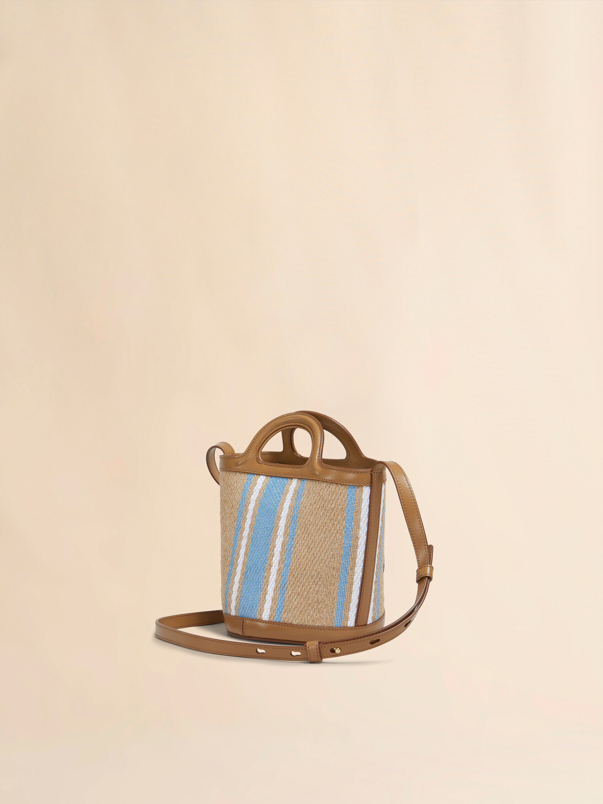 MARNI ロゴ Tropicalia フェイクラフィア レザー バケットバッグ MARNI ロゴ Tropicalia フェイクラフィア レザー バケットバッグ
