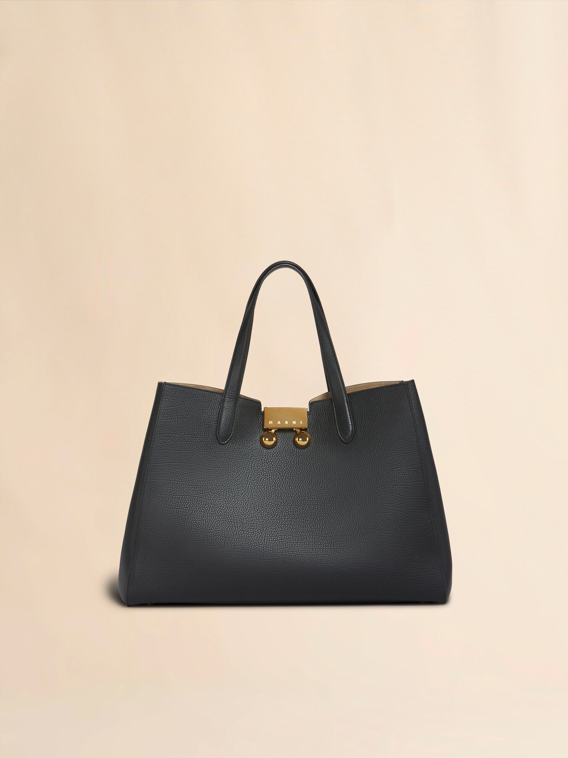 美品工房】美品 MARNI（マルニ）レザー ハンドバッグ ダークグリーン