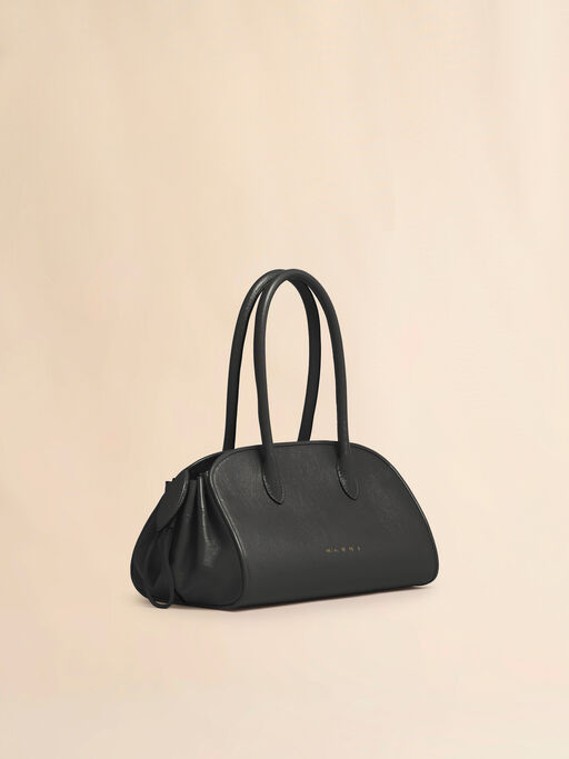 Black leather Tulipea E/W tote bag - Handbags
