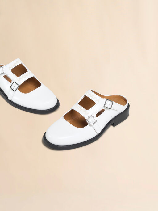 White leather Bambi 3.0 loafer with double buckle - Sandals