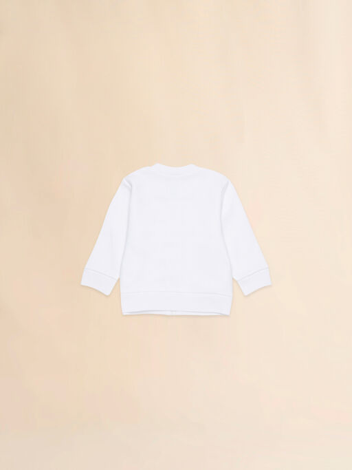 White cotton zipper sweatshirt with Marni print - Sweaters