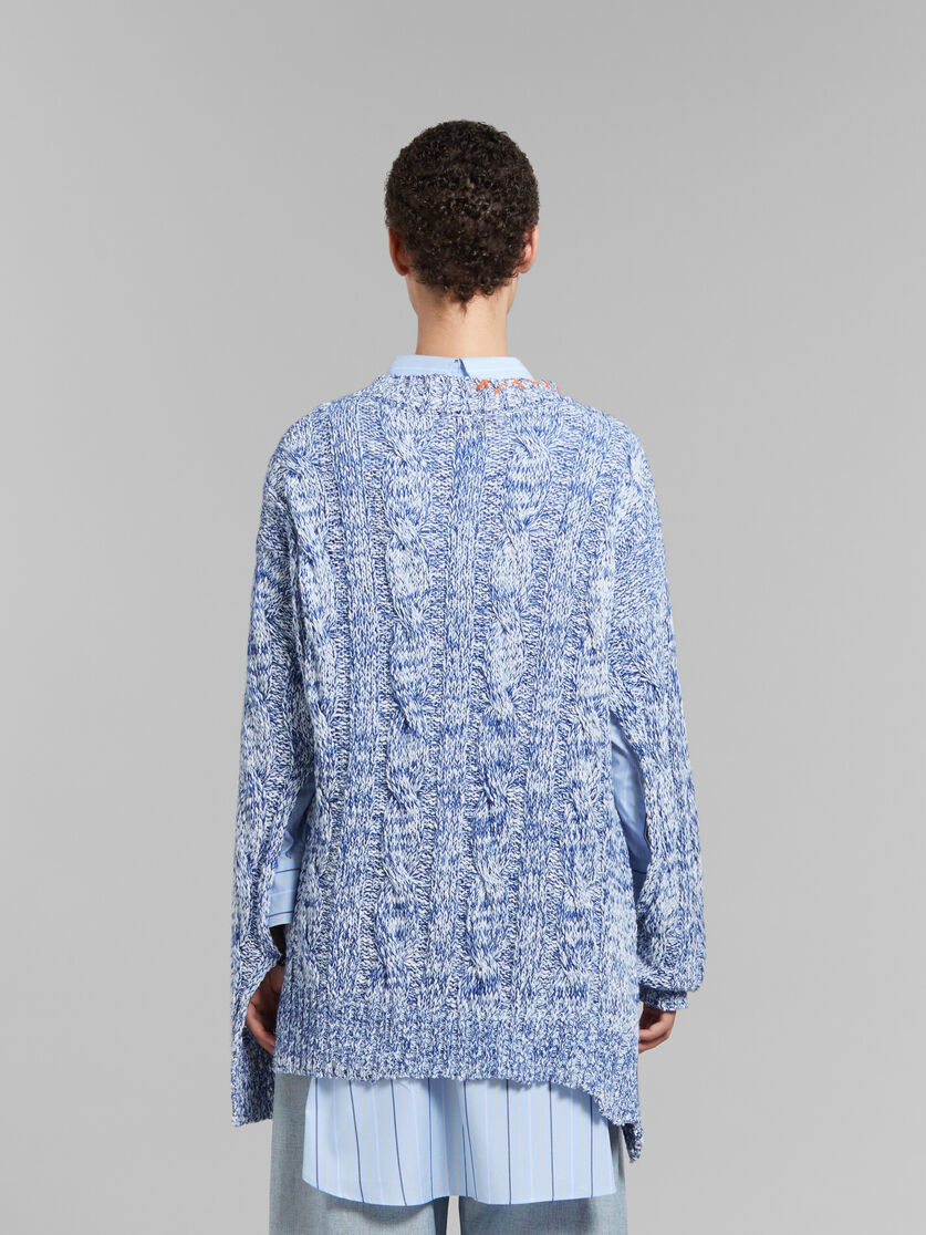 Blue mouliné jumper with nibbled edges - Pullovers - Image 3