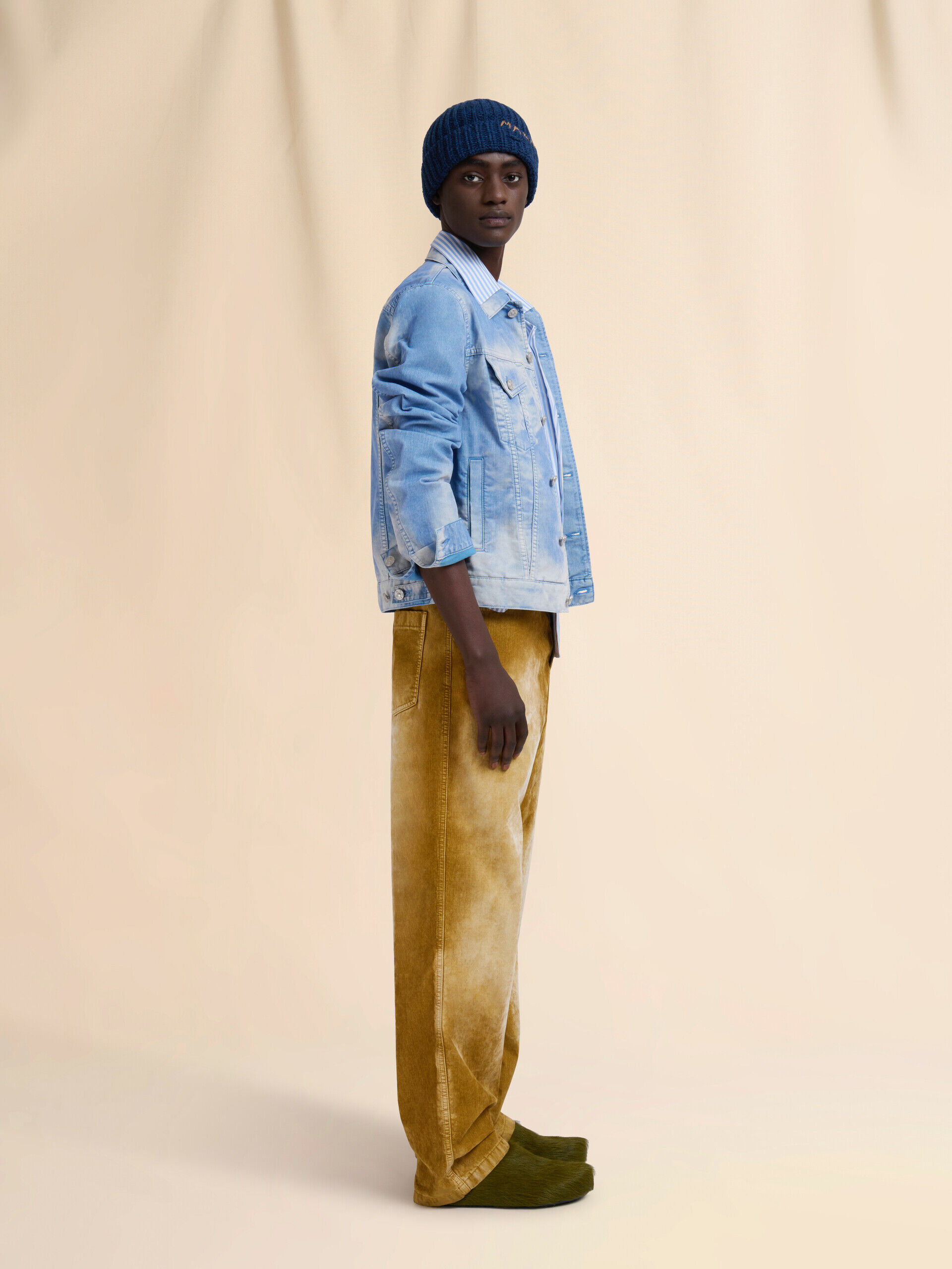 ライトブルー フロッキー加工デニムトラッカージャケット | Marni